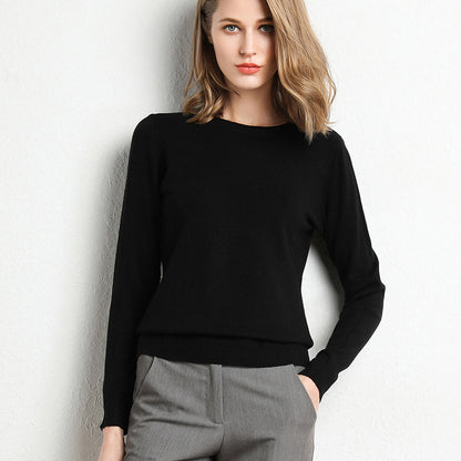 Casual Wool Sweater with Crew Neck and Warm Long Sleeves for Women | Perfect for Casual Days