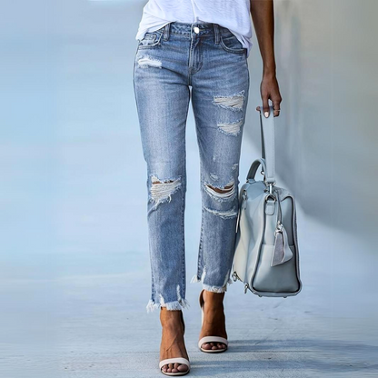 Women's Slim Fit Stretch Ripped Jeans | Perfect for Casual Days