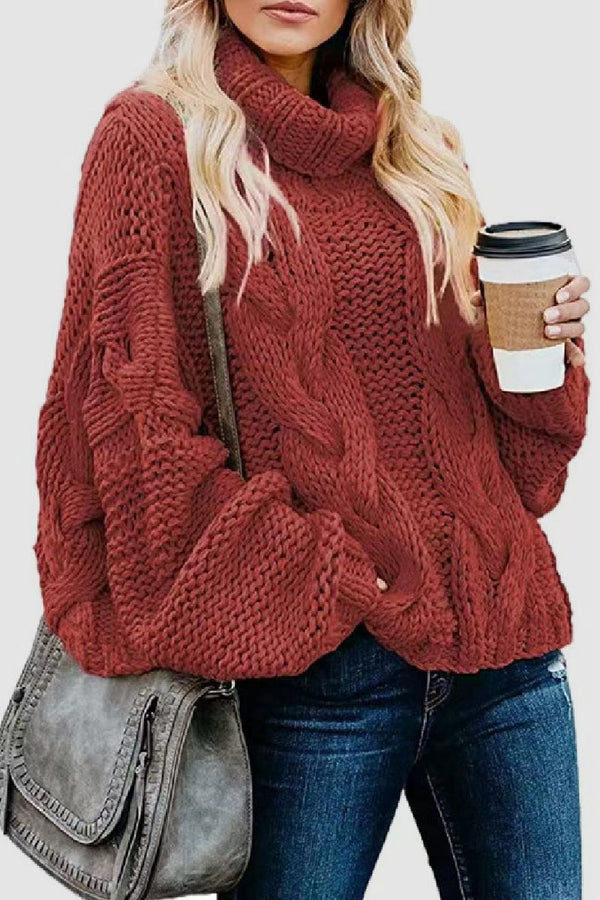 Lara - Women's Elegant Knitted Turtleneck Jumper in Solid Colour | Ideal for Winter