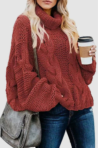Lara - Women's Elegant Knitted Turtleneck Jumper in Solid Colour | Ideal for Winter