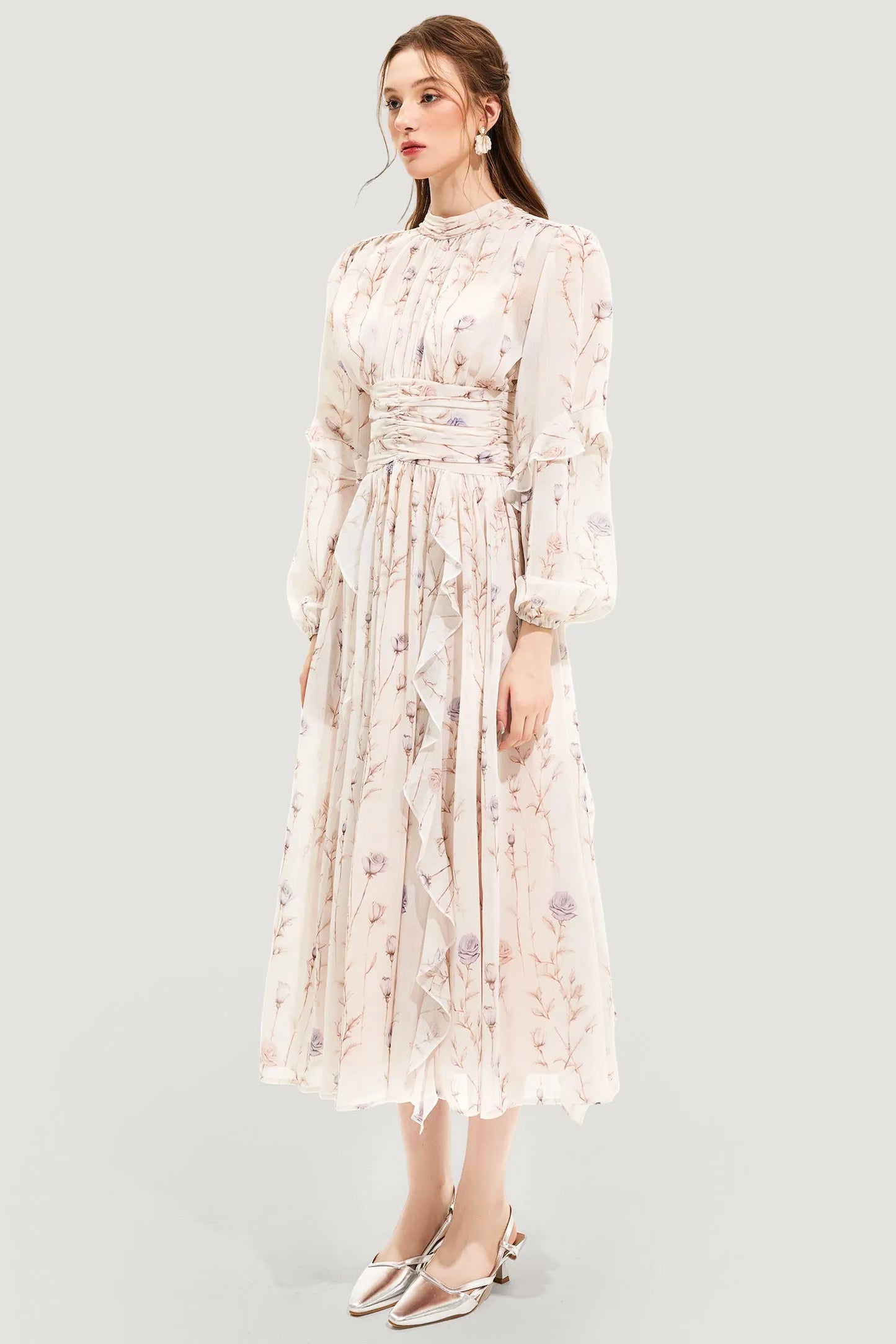 EleganceBloom – Floral Summer Dress, Lightweight Comfort, Flattering Silhouette, Perfect for Garden Parties & Casual Outings