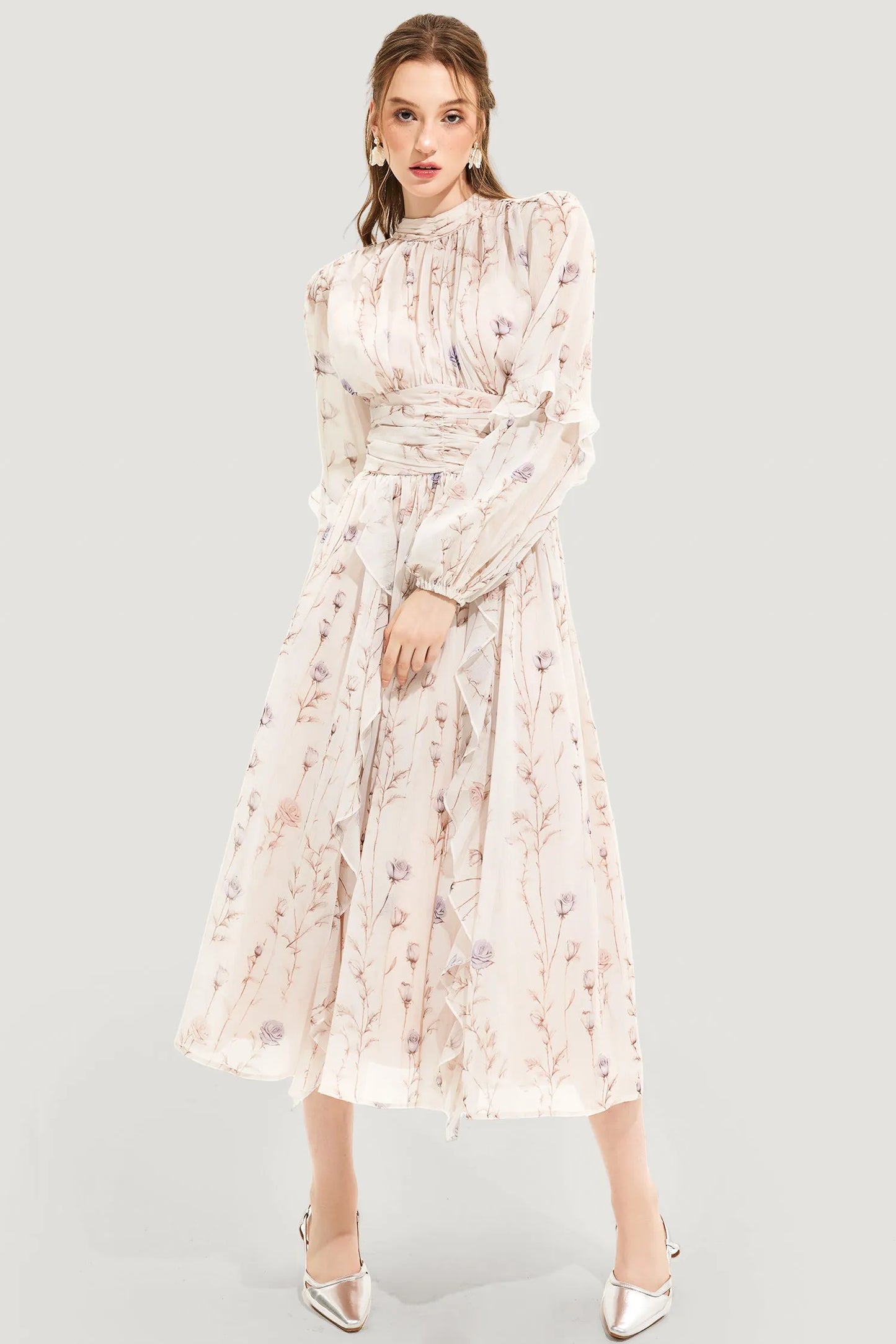 EleganceBloom – Floral Summer Dress, Lightweight Comfort, Flattering Silhouette, Perfect for Garden Parties & Casual Outings