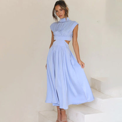 ChicAura – Elegant Floral Maxi Dress, Long Sleeve Style, Lightweight Fabric, Perfect for Casual & Formal Events