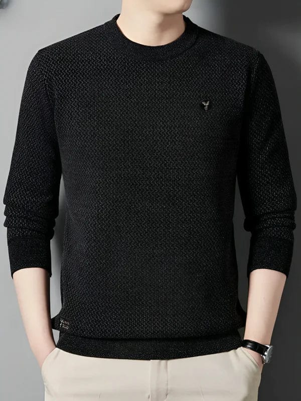 Men's Casual Round Neck Jumper with Patchwork  | Ideal for Winter