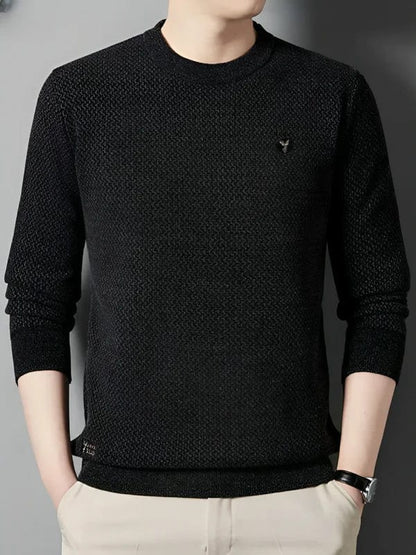 Men's Casual Round Neck Jumper with Patchwork  | Ideal for Winter