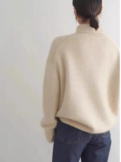 Women's Loose Fit Turtleneck Knit Jumper for Women | Ideal for winter