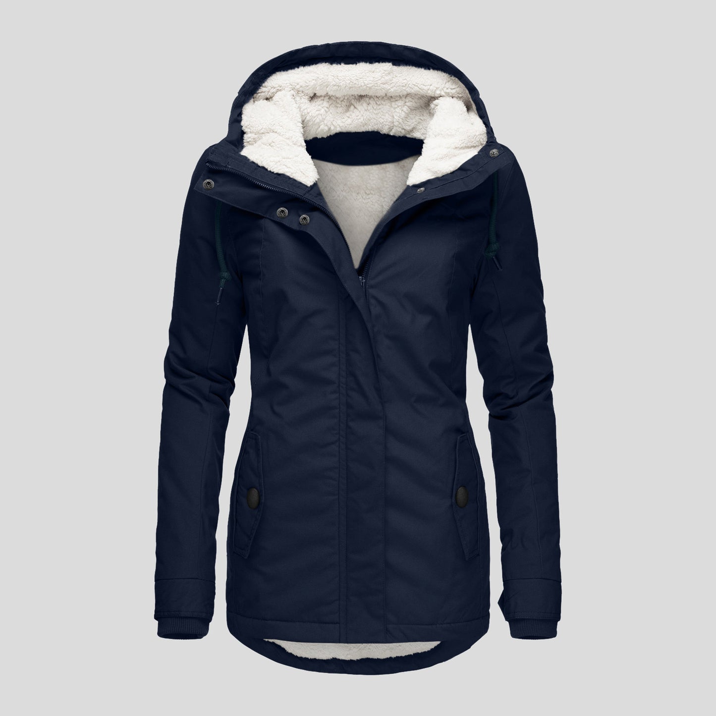 Winter Jacket With Grey Fleece And Capuchon Casual Parka For Women | Perfect for Casual Days