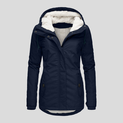 Winter Jacket With Grey Fleece And Capuchon Casual Parka For Women | Perfect for Casual Days