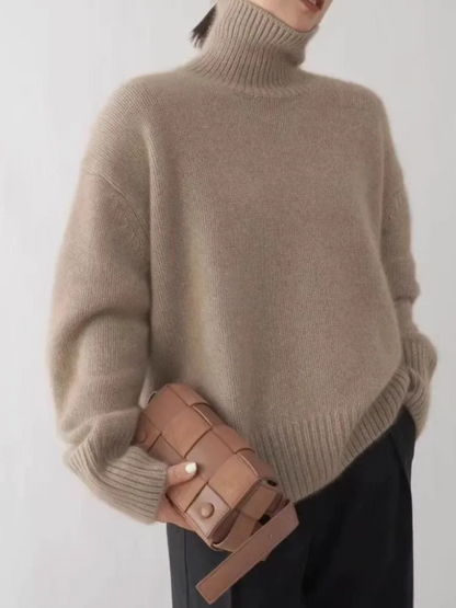 Women's Loose Fit Turtleneck Knit Jumper for Women | Ideal for winter