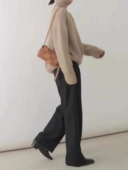 Women's Loose Fit Turtleneck Knit Jumper for Women | Ideal for winter