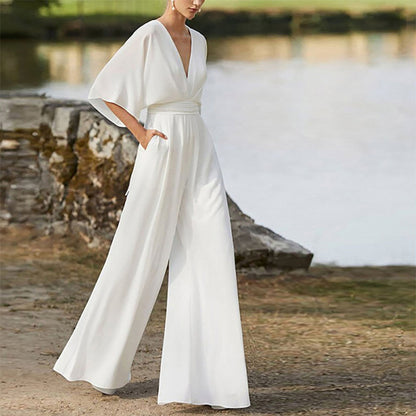 Women's Elegant Empire Wide-Leg Pants Party Jumpsuit Co ords Set | Ideal for All Seasons