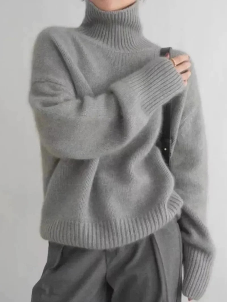 Women's Loose Fit Turtleneck Knit Jumper for Women | Ideal for winter