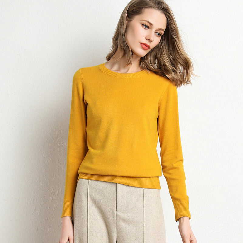 Casual Wool Sweater with Crew Neck and Warm Long Sleeves for Women | Perfect for Casual Days