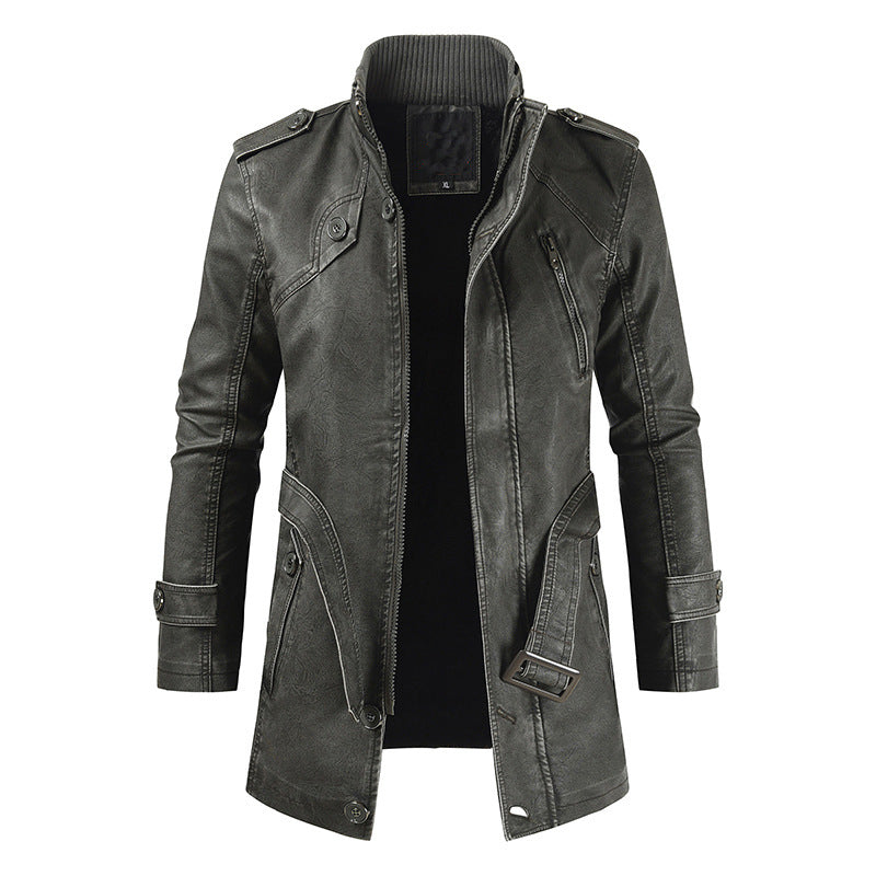Elegant Zippered Jacket With Belt For Men | Ideal for All Seasons