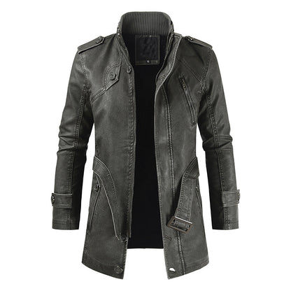 Elegant Zippered Jacket With Belt For Men | Ideal for All Seasons