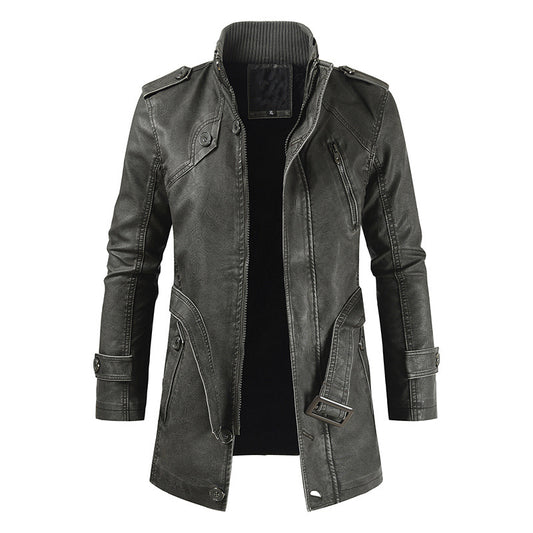 Elegant Zippered Jacket With Belt For Men | Ideal for All Seasons