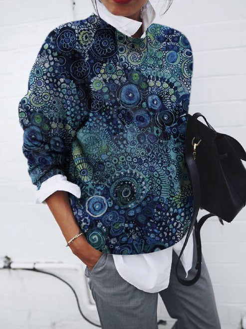 Bella - Women's Stylish Printed Crew Neck Jumper