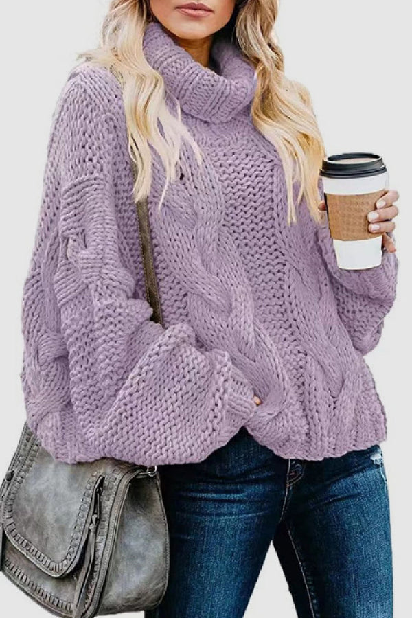 Lara - Women's Elegant Knitted Turtleneck Jumper in Solid Colour | Ideal for Winter