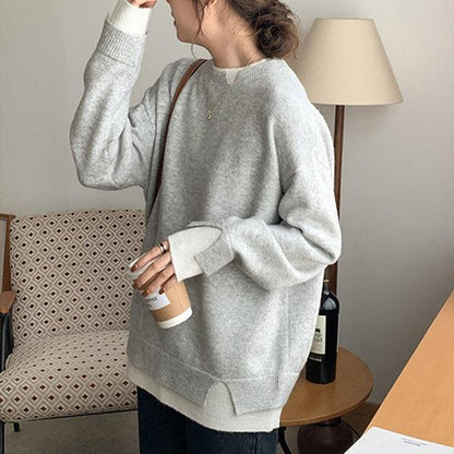 Women's Fashionable Grey Cashmere Jumper with Special Cut-Outs and Layered Effect | Ideal for Winter