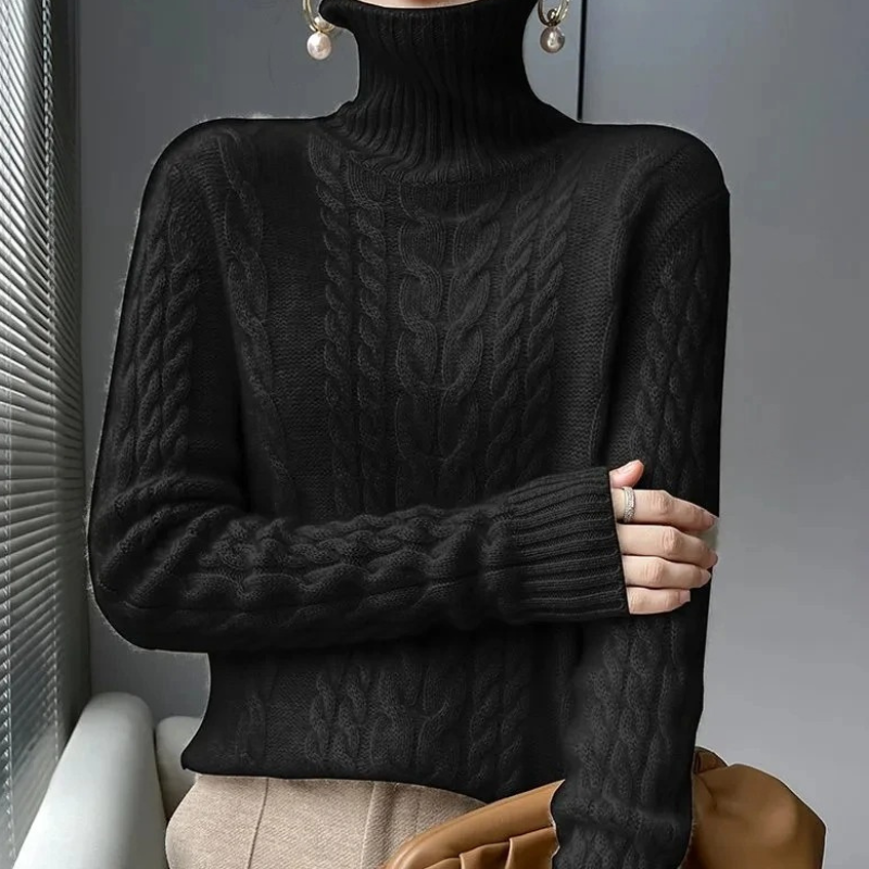 Mika - Warm Knitted Cord Point Cashmere Jumper
