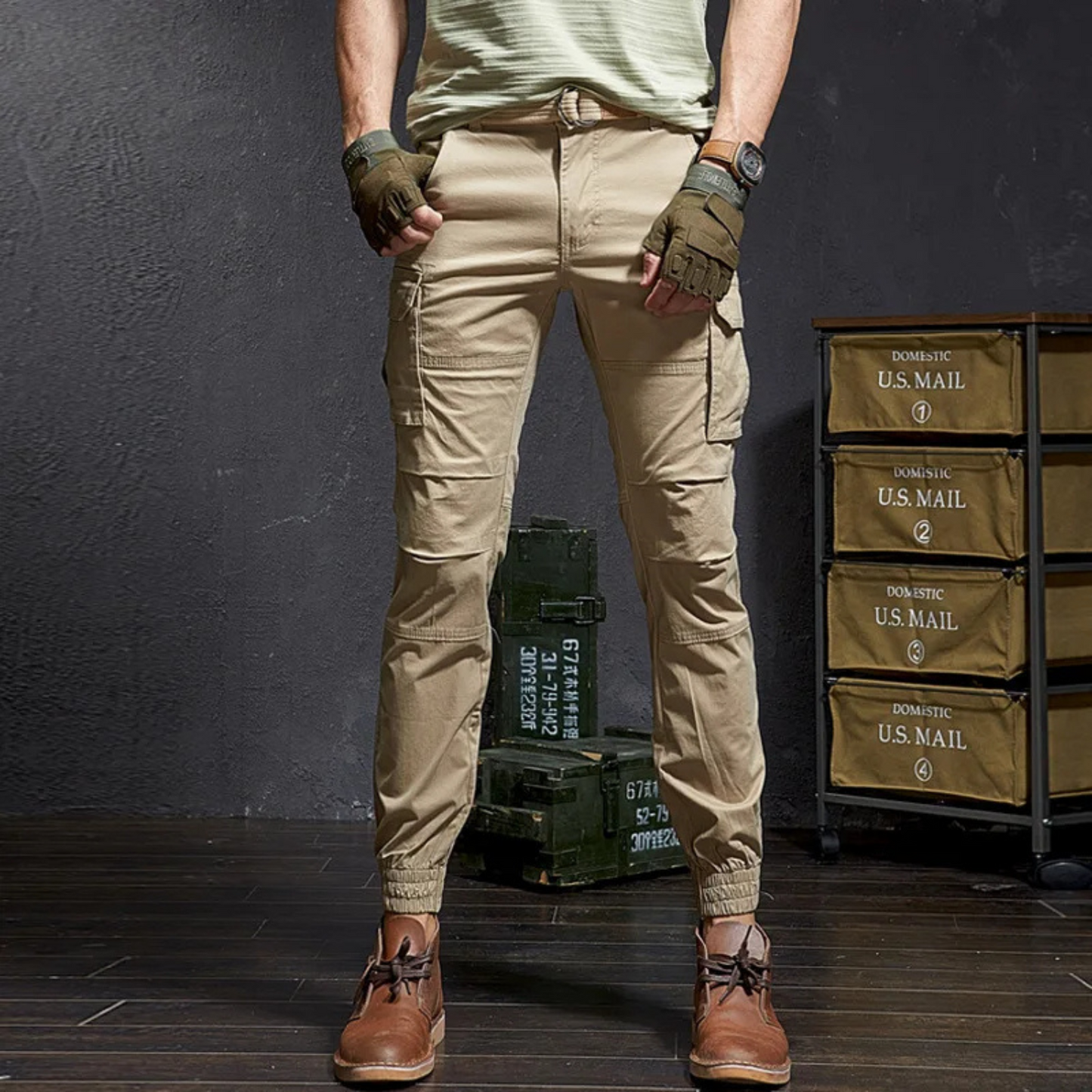 Men's Military-Style Skinny Cargo Pants in Classic Colours | Perfect for Outdoor Activities