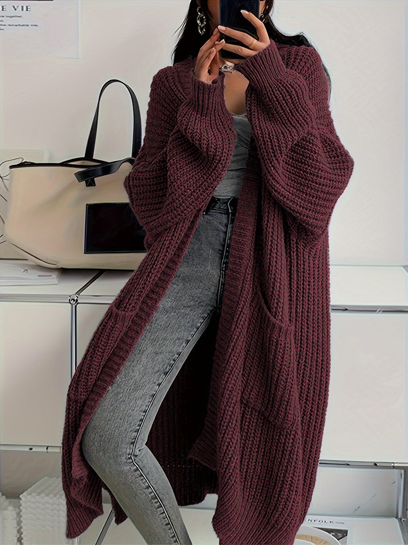 Casual Patched Pockets Wool Knitwear Cardigan for Women | Perfect for Casual Days