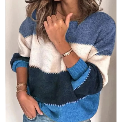 Women's Stylish Cashmere Jumper with Color Accents | Ideal for Winter