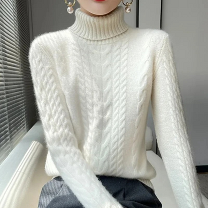 Mika - Warm Knitted Cord Point Cashmere Jumper