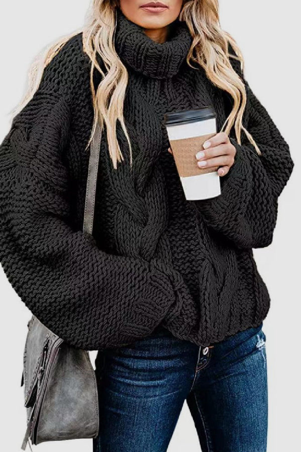 Lara - Women's Elegant Knitted Turtleneck Jumper in Solid Colour | Ideal for Winter