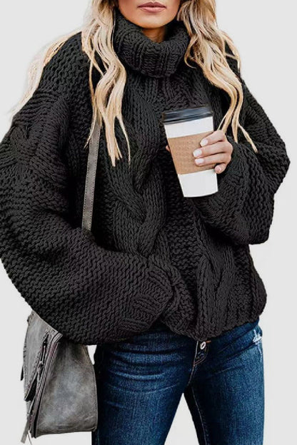 Lara - Women's Elegant Knitted Turtleneck Jumper in Solid Colour | Ideal for Winter