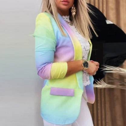 Women's Unique print multicolor blazer with pockets | Perfect for Casual days