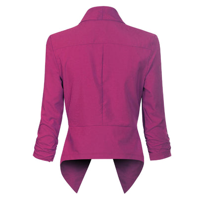 Women’s Open Front Draped Blazer Long Sleeve Office Wear
