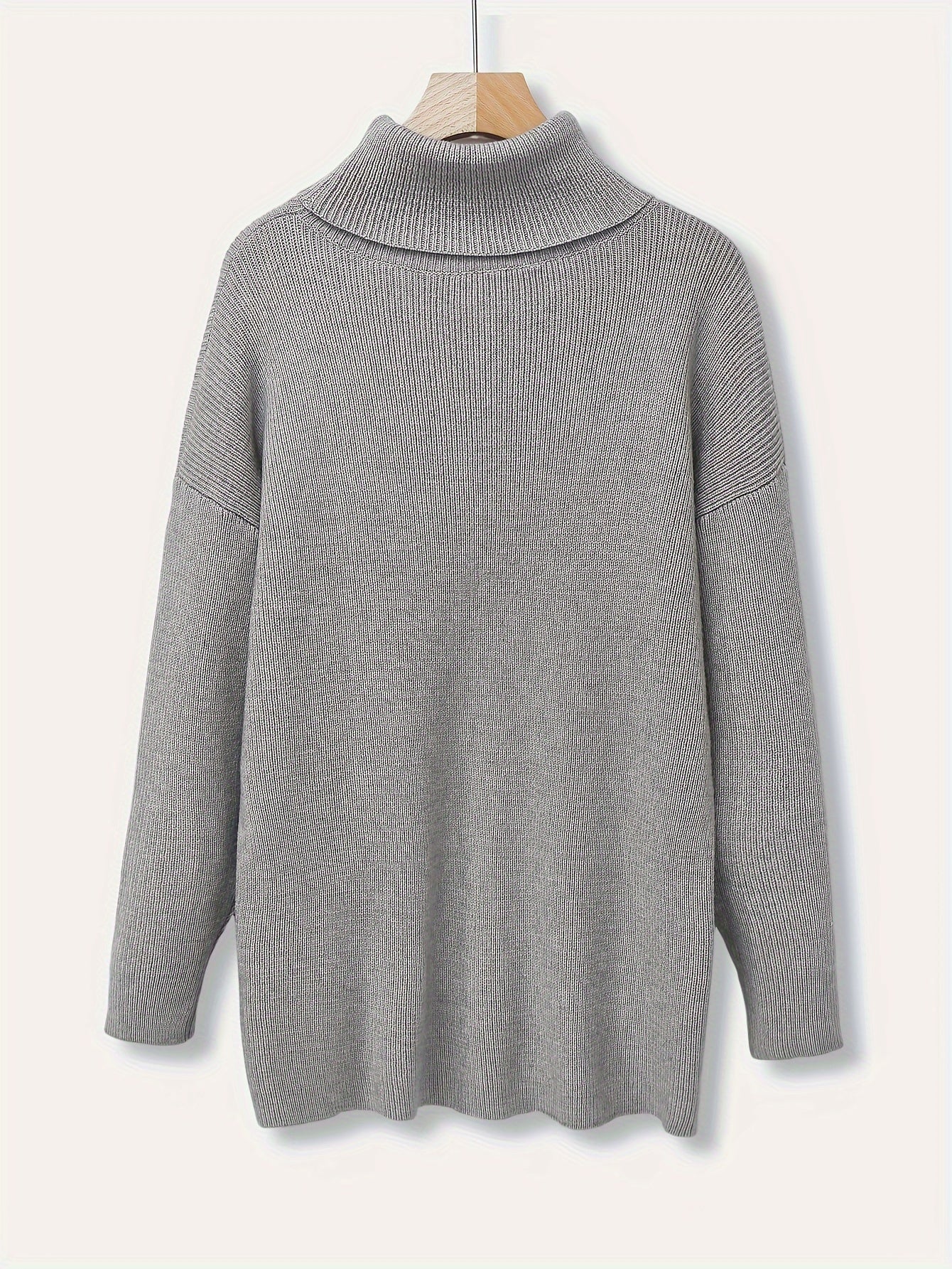 Women's Oversized Solid Colour Turtleneck Jumper | Ideal for Winter