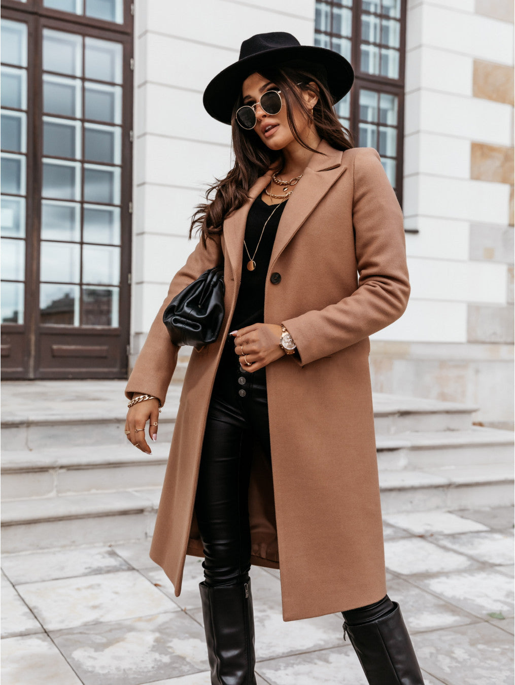 Stylish Color Block Trench Coat With Button Detail And Machine Washable Design For Women | Perfect for Everyday Wear