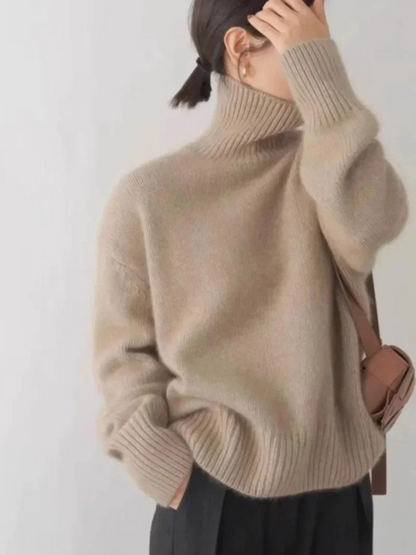 Women's Loose Fit Turtleneck Knit Jumper for Women | Ideal for winter