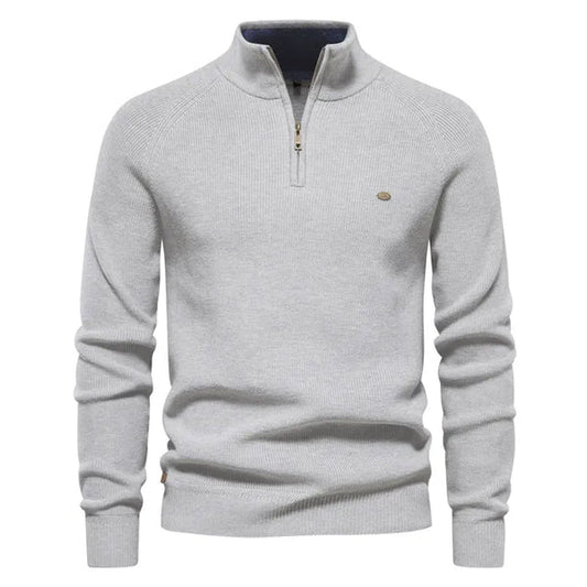 Men's Stylish Knitted Cashmere Quarter Zip Jumper | Ideal for Winter