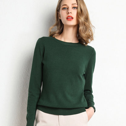 Casual Wool Sweater with Crew Neck and Warm Long Sleeves for Women | Perfect for Casual Days