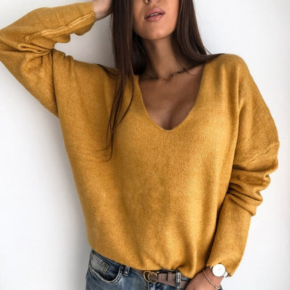 Women's Cozy V-neck Knit Jumper | Ideal for Winter