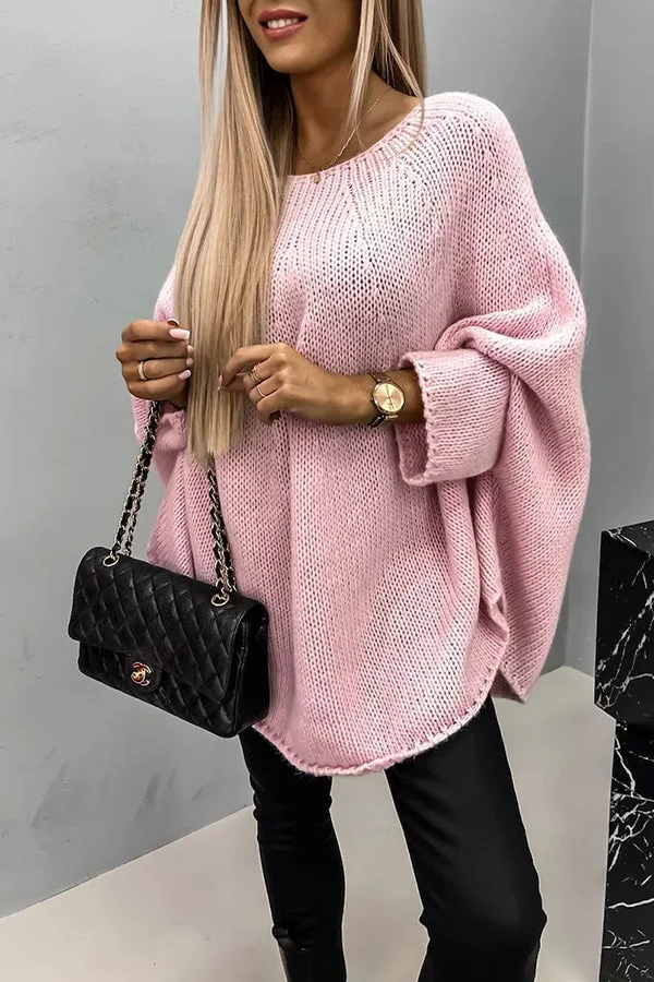 Women's Oversize Crew Neck Knit Jumper | Ideal for Winter