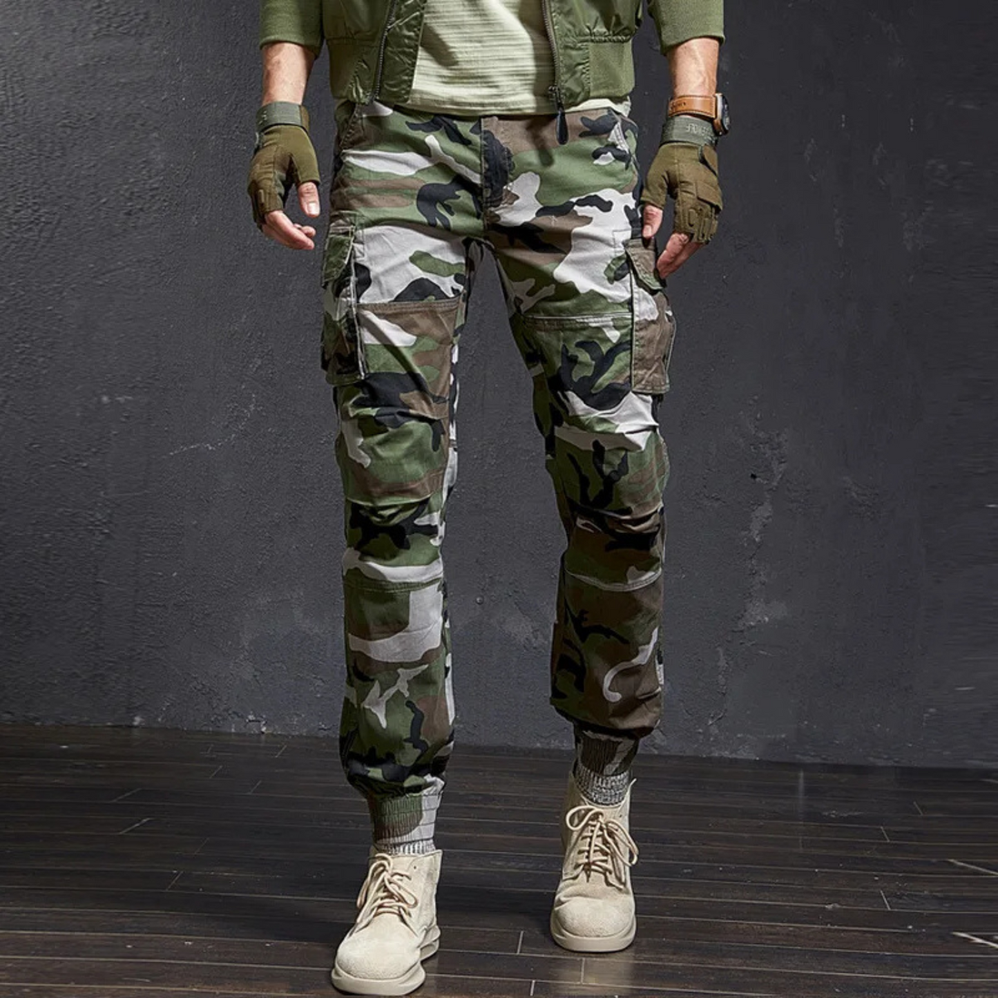 Men's Military-Style Skinny Cargo Pants in Classic Colours | Perfect for Outdoor Activities