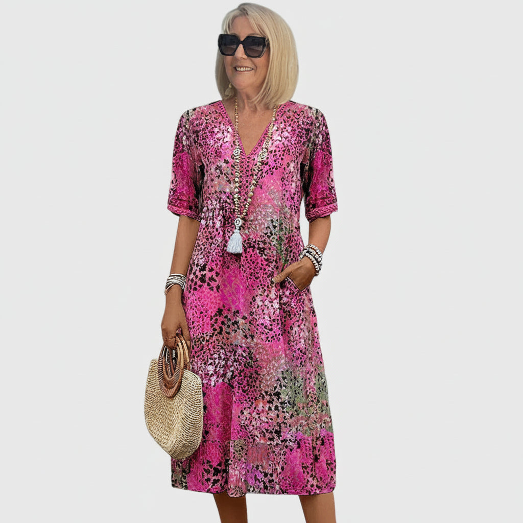 Women's Summer Dress Floral Midi | Elegant Casual Dress