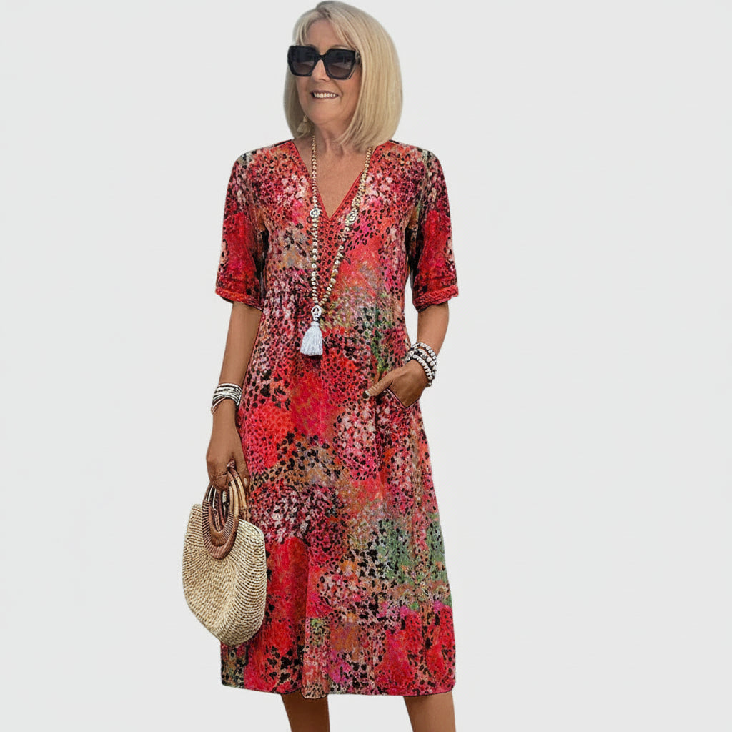 Women's Summer Dress Floral Midi | Elegant Casual Dress
