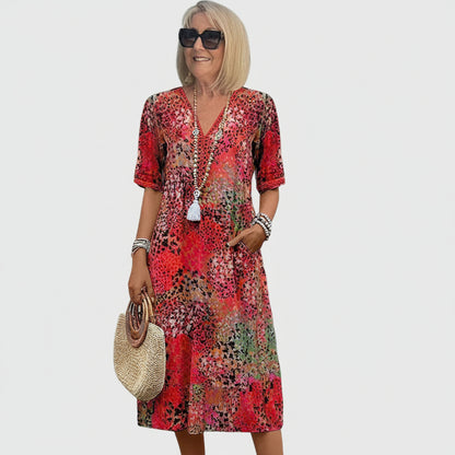 Women's Summer Dress Floral Midi | Elegant Casual Dress
