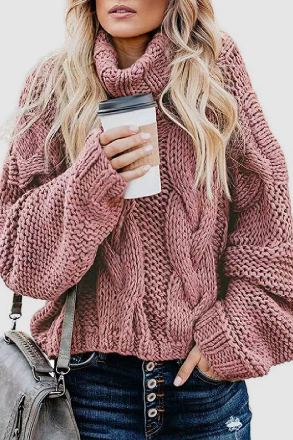 Lara - Women's Elegant Knitted Turtleneck Jumper in Solid Colour | Ideal for Winter