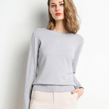 Casual Wool Sweater with Crew Neck and Warm Long Sleeves for Women | Perfect for Casual Days
