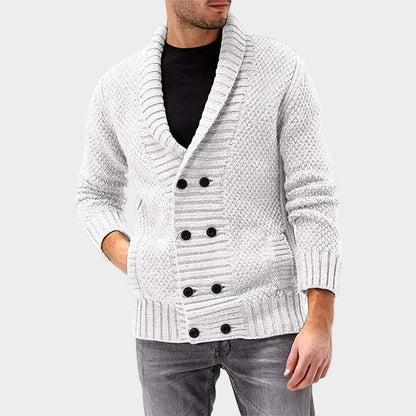 Men's Knitted Winter Jumper Buttons Pockets