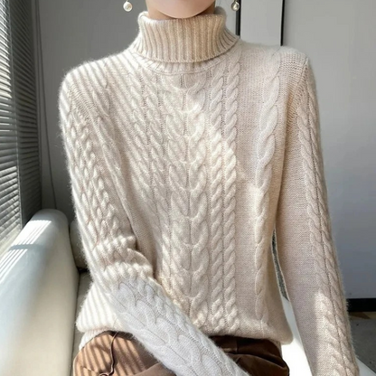Mika - Warm Knitted Cord Point Cashmere Jumper