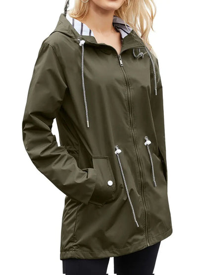 Stylish Waterproof Raincoat With Hood And Pockets For Ladies | Perfect for Outdoor Activities