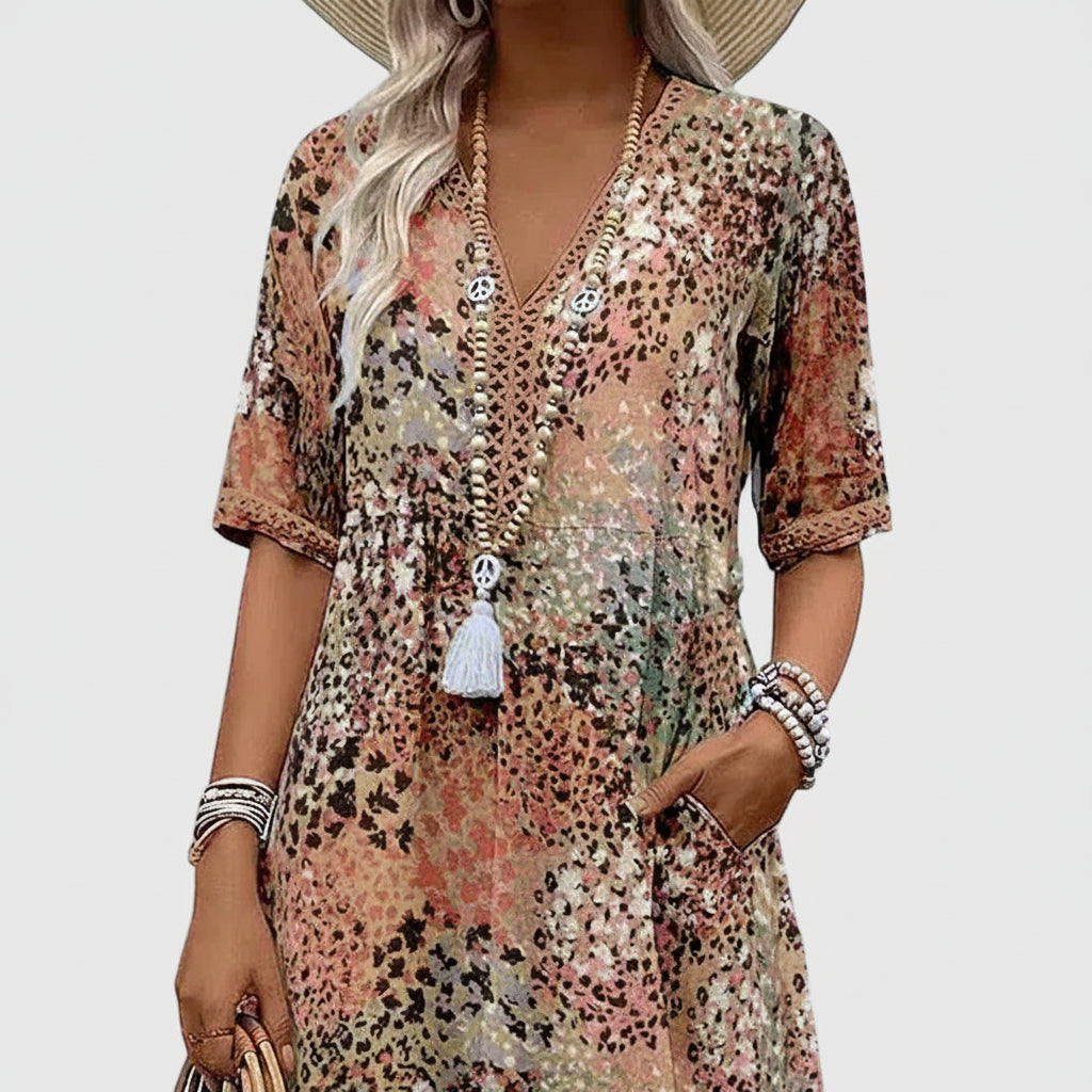 Women's Summer Dress Floral Midi | Elegant Casual Dress
