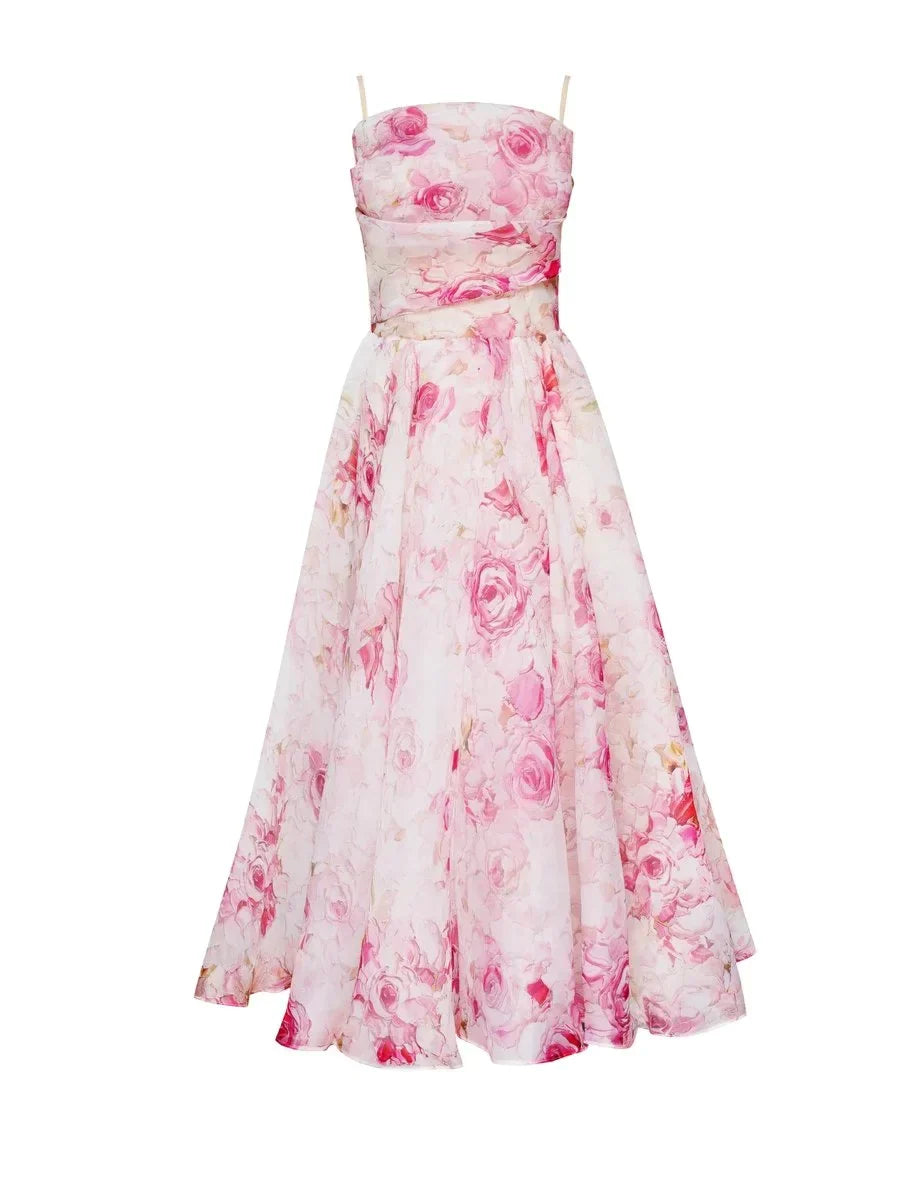 Women's Elegant Printed Maxi Dress with Flattering Fit